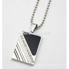 Trendy 316L en acier inoxydable Dog Tag Pendant Necklace